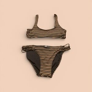 ✨ Xhilaration Metallic Bronze & Black Caged Bikini Set ✨